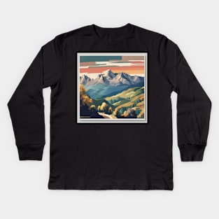 peaceful mountain nature Kids Long Sleeve T-Shirt